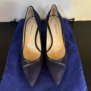 Sarah Flint navy suede pumps